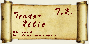 Teodor Milić vizit kartica